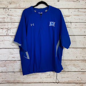 blue under armour zipper men's top